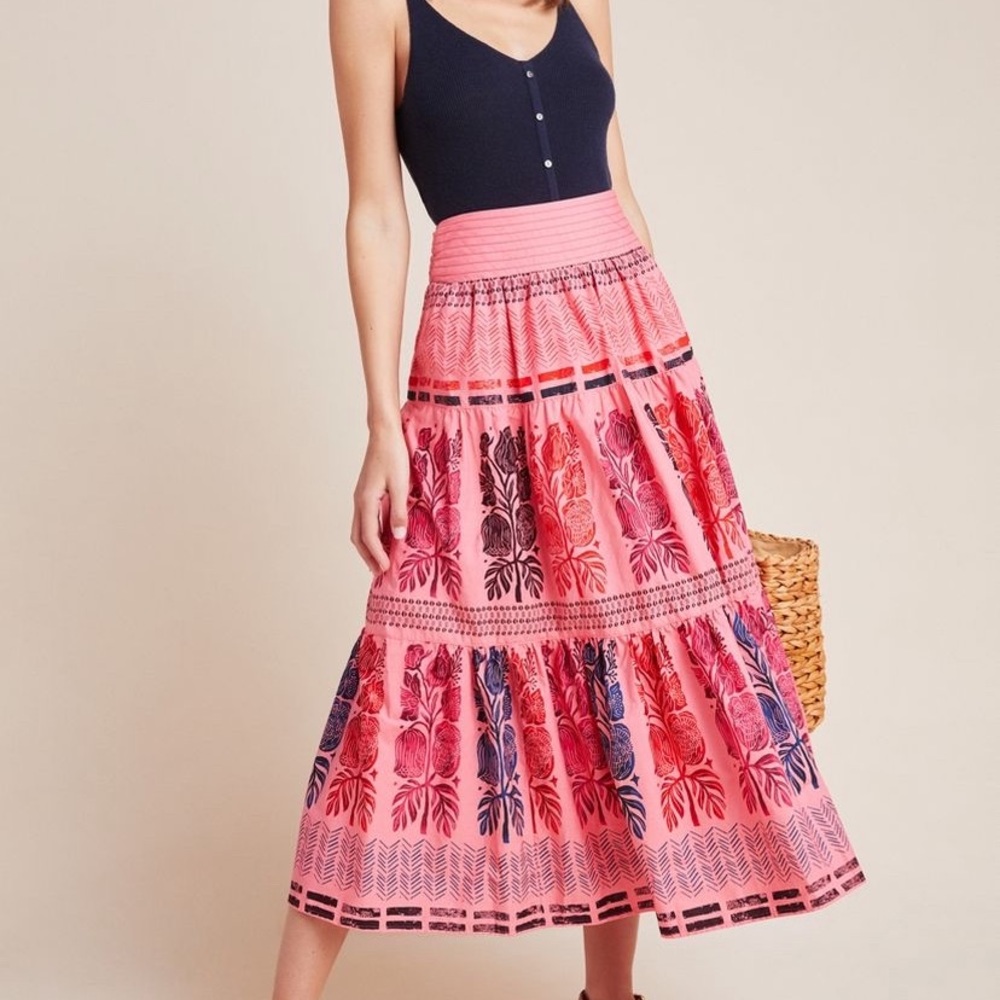 NWTs Size 2 Auberte Poplin Tiered Skirt